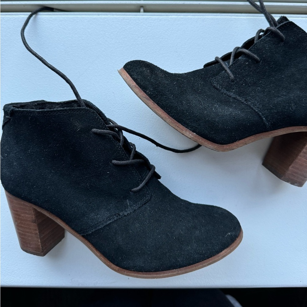 TOMS Black Heeled Booties